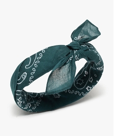 GEMO Foulard femme bandana avec coton recyclé Vert