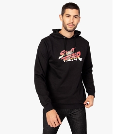 sweat homme a capuche avec inscription - street fighter noirB241001_1