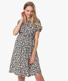 GEMO Robe de grossesse coupe chemise à motif Imprimé