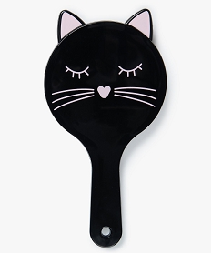 GEMO Brosse à cheveux femme pneumatique à tête ronde motif chat Noir