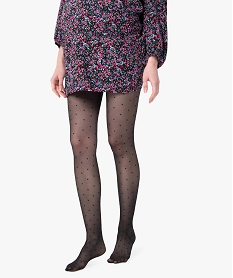 GEMO Collants de grossesse à motifs plumetis noir vif