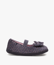GEMO Chaussons fille ballerines à motifs et nœud décoratif- Isotoner Violet