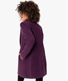 manteau court femme avec grand col et fermeture 2 boutons violetB245401_3