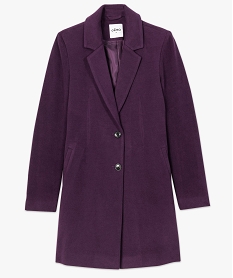 manteau court femme avec grand col et fermeture 2 boutons violetB245401_4