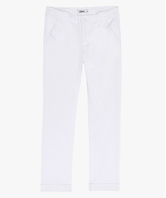 GEMO Pantalon garçon en toile coupe chino Blanc