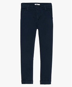 GEMO Pantalon garçon en toile coupe chino Bleu