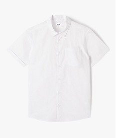 chemise a manches courtes avec poche poitrine garcon blancB247101_1