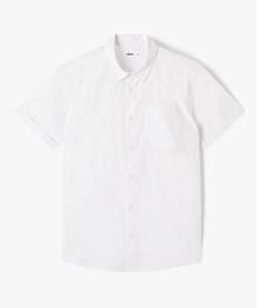 GEMO Chemise à manches courtes avec poche poitrine garçon Blanc