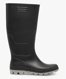 GEMO Bottes de pluie homme à semelle crantée contrastée Noir