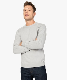 pull homme en maille fine avec col rond grisB247701_1