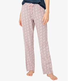 pantalon de pyjama femme a motifs fleuris brunB248701_1