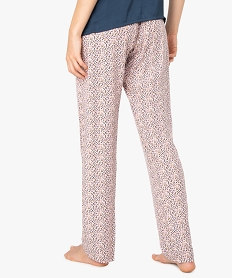 pantalon de pyjama femme a motifs fleuris brunB248701_3