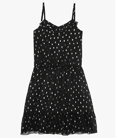 GEMO Robe fille à bretelles avec motifs pailletés Noir