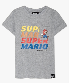 GEMO Tee-shirt garçon chiné à motif multicolore - Super Mario Gris
