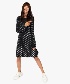 GEMO Robe femme en maille plissée à motifs Imprimé