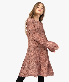 GEMO Robe femme en maille plissée à motifs Imprimé