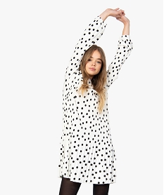 GEMO Robe femme en maille plissée à motifs Imprimé