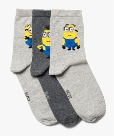 GEMO Chaussettes garçon imprimées - Les Minions (lot de 3) Gris