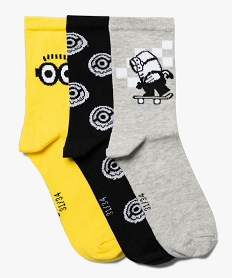 chaussettes garcon a motif - les minions (lot de 3) jauneB252801_1