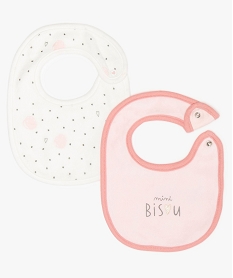 GEMO Bavoirs bébé fille en velours avec fermeture côté (lot de 2) Multicolore