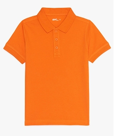 GEMO Polo garçon à manches courtes en maille piquée Orange