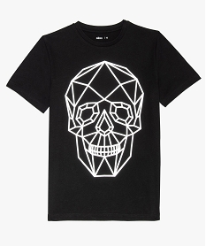 tee-shirt garcon a manches courtes avec motif tete de mort noirB255701_1