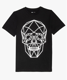 GEMO Tee-shirt garçon à manches courtes avec motif tête de mort Noir