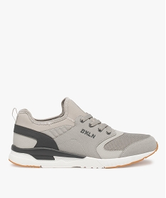 GEMO Baskets homme bicolores à languette intégrée gris standard