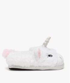 GEMO Chaussons fille 3D en forme de licorne Blanc