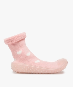 chaussons fille avec tige chaussette a motifs cours roseB259001_1