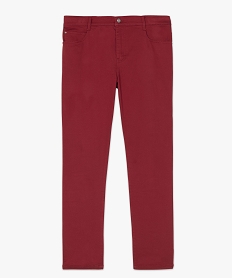 pantalon femme grande taille coupe slim en toile extensible rouge pantalons et jeansB261901_4