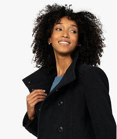manteau court femme avec double rangee de boutons noirB262101_2