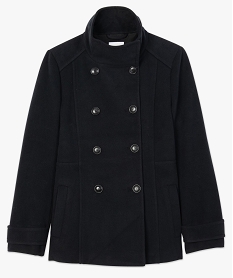 manteau court femme avec double rangee de boutons noirB262101_4
