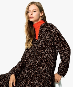 GEMO Robe femme à motifs fleuris longueur genou Imprimé