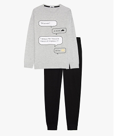 GEMO Pyjama garçon  2 pièces avec motif humoristique gris standard