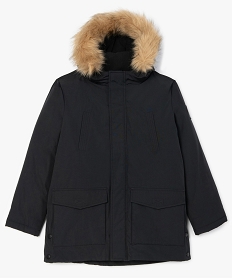 parka garcon deperlante a doublure polaire noir doudounesB266301_1