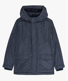 parka garcon deperlante a doublure chaude bleu doudounesB266501_1