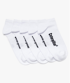 GEMO Chaussettes homme tige courte (lot de 5) - Caterpillar Blanc