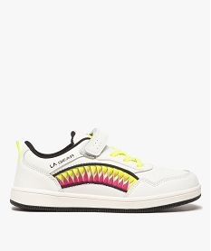 GEMO Baskets fille avec bandes colorées et touches fluo – LA Gear blanc standard