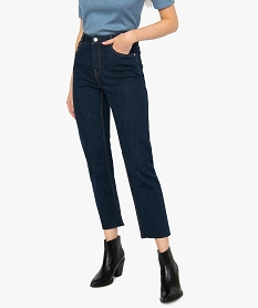 jean femme regular taille haute a bords francs bleu pantalons jeans et leggingsB273301_1