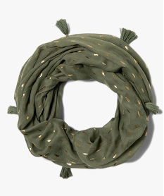 foulard femme forme snood avec motifs pailletes vert autres accessoiresB275501_1