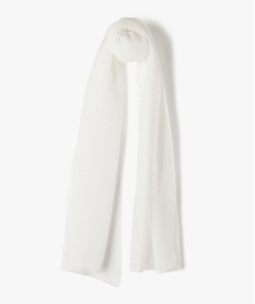 foulard femme uni en matiere plissee blanc autres accessoiresB275601_1