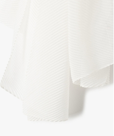 foulard femme uni en matiere plissee blancB275601_2