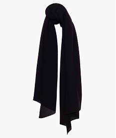 foulard femme uni en matiere plissee noirB275701_1