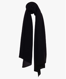 GEMO Foulard femme uni en matière plissée Noir