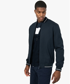 blouson homme avec finitions en bord-cote bicolore bleuB277301_1