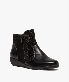 boots femme confort dessus cuir avec details brillants noirB278501_2