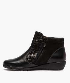 boots femme confort dessus cuir avec details brillants noirB278501_3