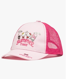 caquette fille bi-matieres avec motif sur l’avant – hello kitty imprime chapeaux et bonnetsB280501_1