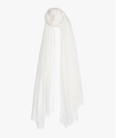 GEMO Foulard femme à franges Blanc